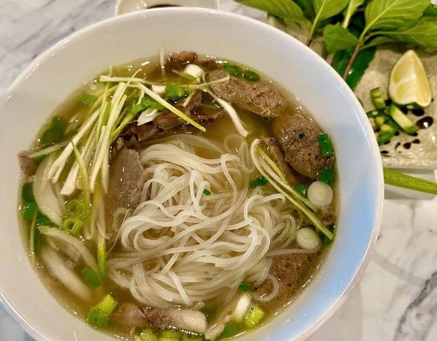 38. Pho - Beef Noodle Soup with Well-Done Brisket and Meatball.