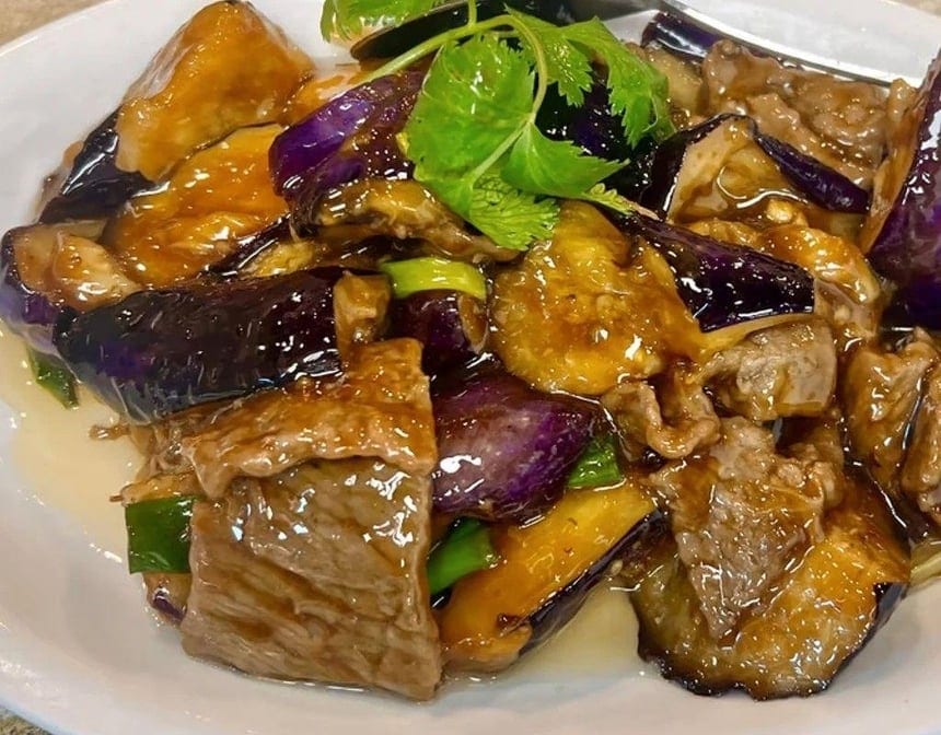105. Beef with Eggplant.