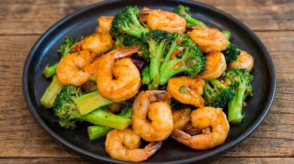 134. Shrimp with Broccoli.