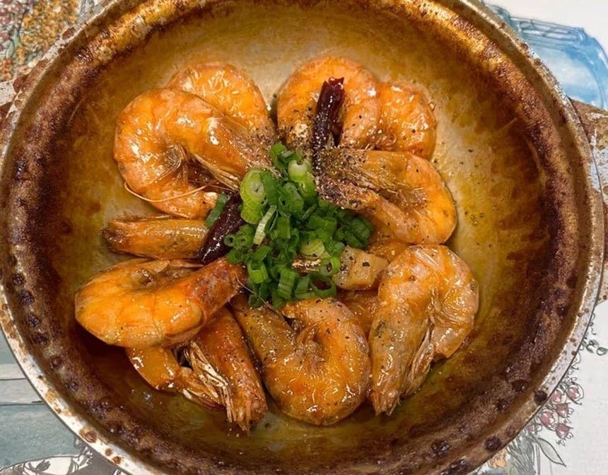 63. Vietnamese Braised Shrimp (w/ Steamed Rice).